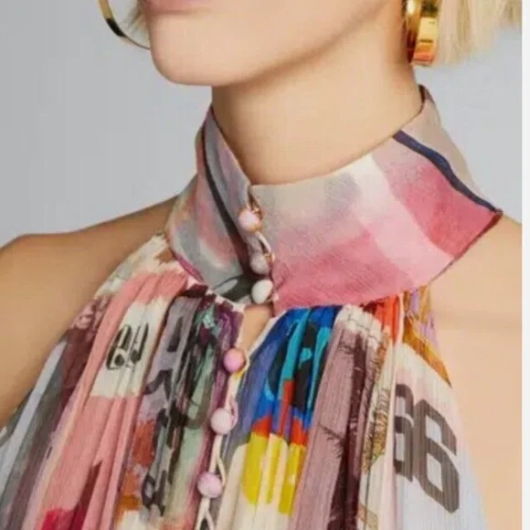 ZIMMERMANN Halterneck Ruffled Tiered Mini Dress - Picture 3 of 7